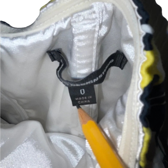 Express Design Studio Black Yellow Floral Strapless Dress Pockets Women's Sz 0 - Picture 5 of 6